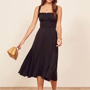 Reformation Miranda Midi Dress Black Size Small